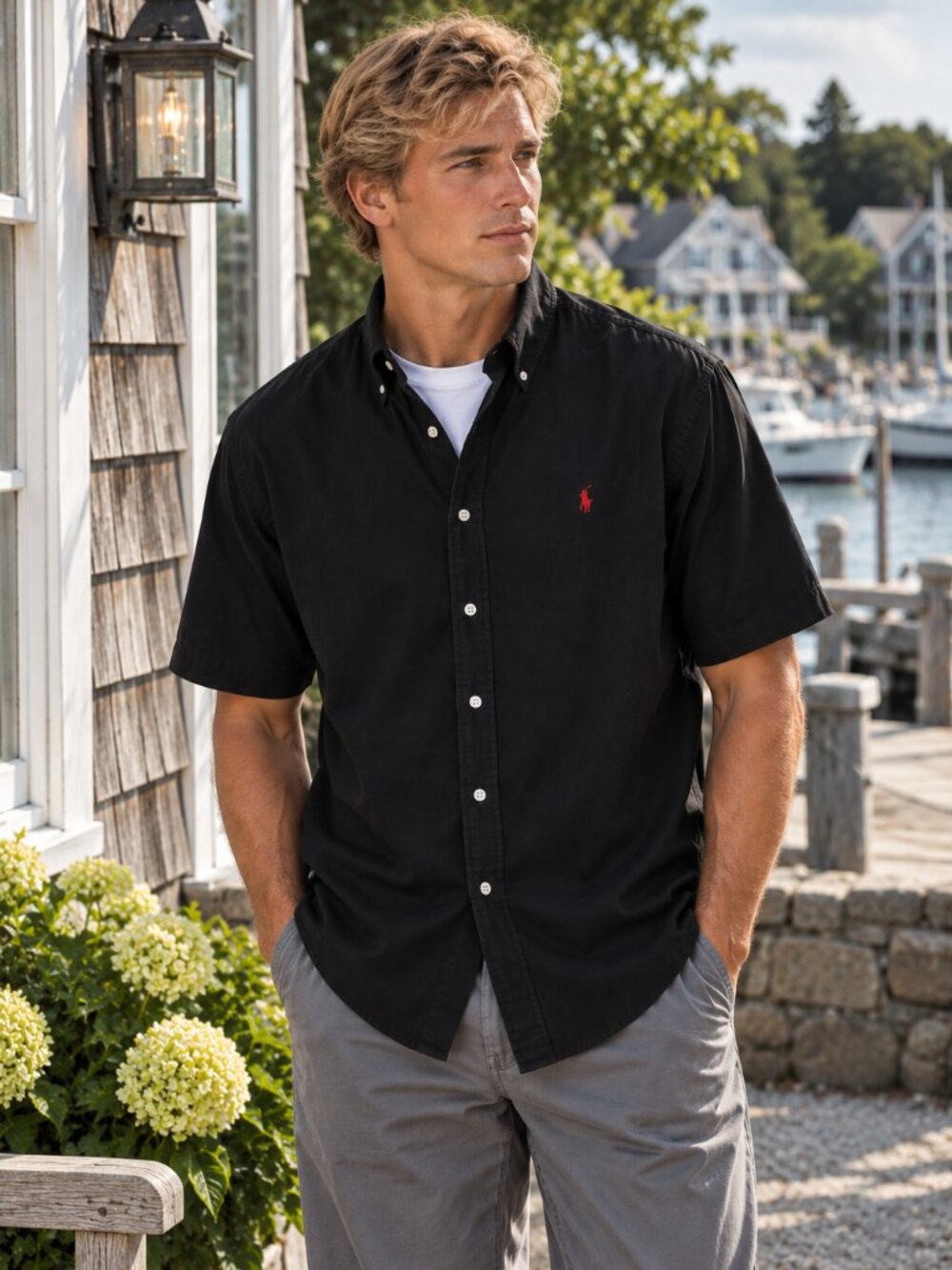 Ralph Lauren XLT Black Button Down shirt, 100% Cotton